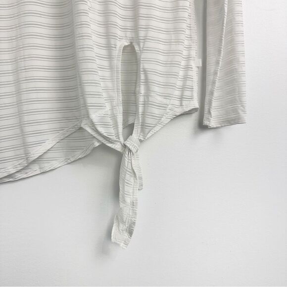 Lululemon Tie Your Practice Long Sleeve Top In White - Picture 8 of 13